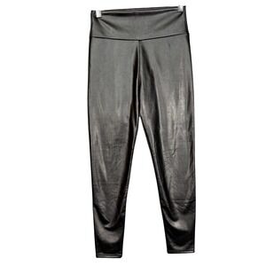 Lakosomo Leggings Womens Medium Black Faux Leather High Waisted‎ Stretchy Pants